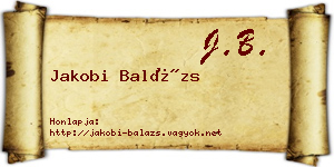 Jakobi Balázs névjegykártya